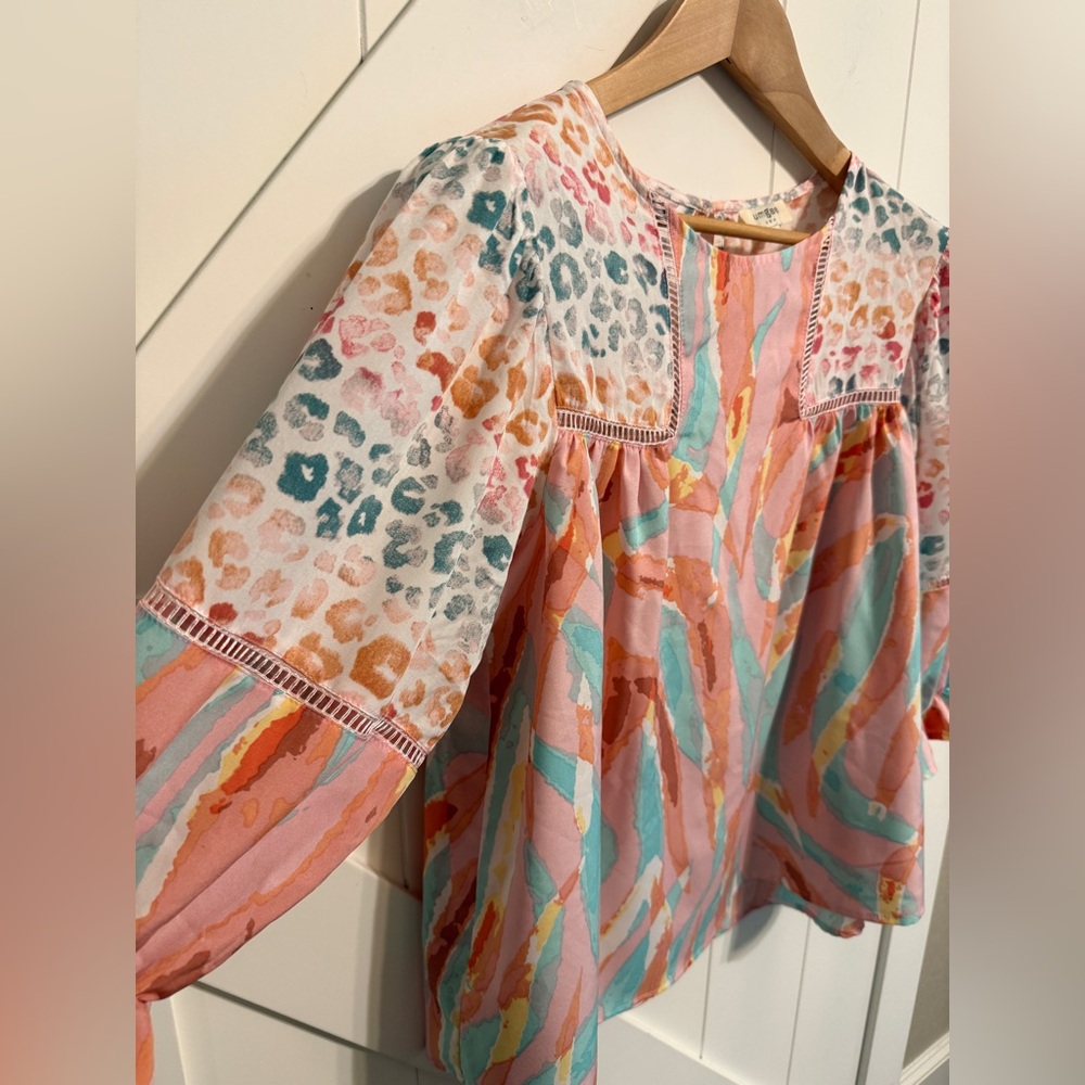 Umgee Multicolor Patterned Blouse Leopard Women’s… - image 4